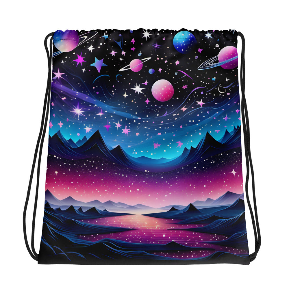 Cosmic Valley Drawstring bag