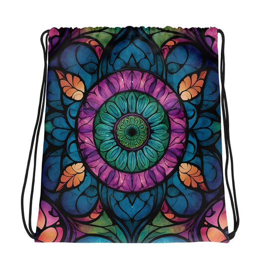 Flower Spiral Drawstring bag